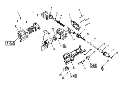 Part Location Diagram of 45-72-0205 Milwaukee Trigger Kit