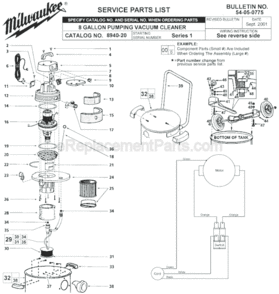 Part Location Diagram of 43-40-0280 Milwaukee Dolly Frame Front