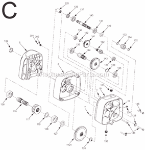 Page C Diagram and Parts List for SER JLC Milwaukee Hoist & Winch