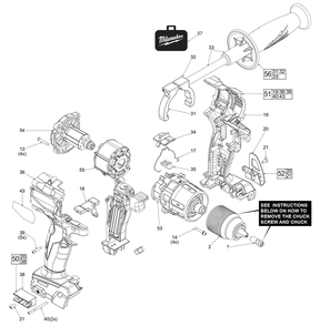 Fig-0 Diagram and Parts List for J76A Milwaukee Cordless Drill