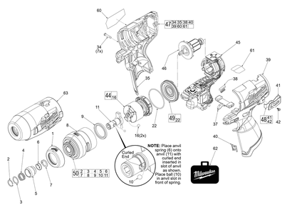Part Location Diagram of 42-06-2553 Milwaukee Anvil