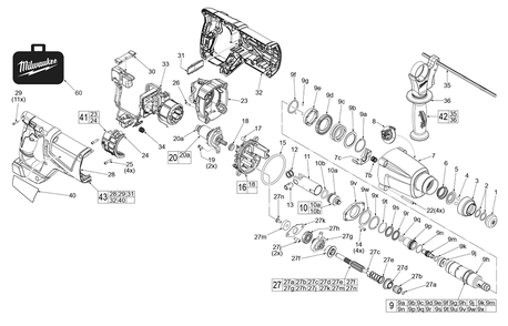 Part Location Diagram of 45-08-0021 Milwaukee Anvil