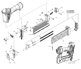 Fig-1 Diagram and Parts List for  Milwaukee Nailer