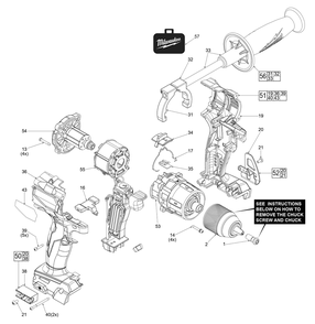 Fig-0 Diagram and Parts List for J77A Milwaukee Hammer Drill