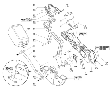 Fig-0 Diagram and Parts List for J04A Milwaukee Miter Saw