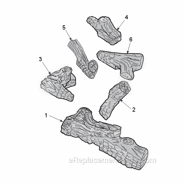 Dfs32 Logs Diagram and Parts List for  Monessen Fireplace & Insert