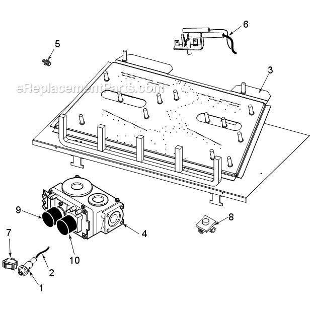 Natural Gas Dfsnvc And Propane Dfspvc Millivolt Control Diagram and Parts List for  Monessen Fireplace & Insert
