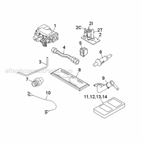 Natural Gas Bdv500Nv7 And Propane Bdv500Pv7 Standing Pilot - Millivolt Control Diagram and Parts List for  Monessen Fireplace & Insert