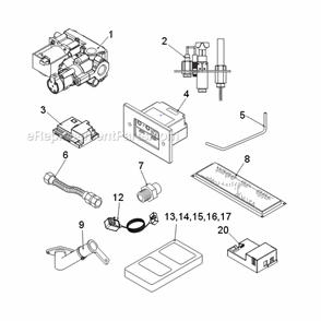 Natural Gas Bdv500Ns7 And Propane Bdv500Ps7 Signature Command System Diagram and Parts List for  Monessen Fireplace & Insert