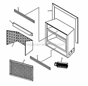Firebox Diagram and Parts List for PVC Monessen Fireplace & Insert
