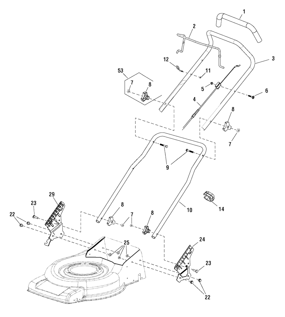 Handles Group (866084 866086) Diagram and Parts List for (866086-00)(2015) Murray Lawn Mower