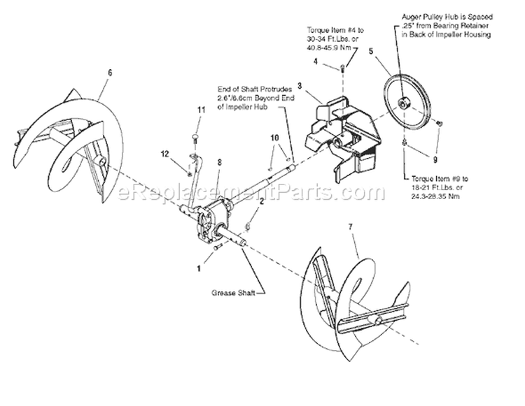 Page A Diagram and Parts List for ST8526 - 2007 Murray Snow Blower