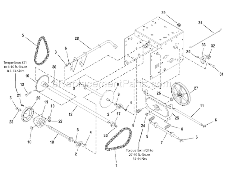 Page F Diagram and Parts List for ST8526 - 2007 Murray Snow Blower