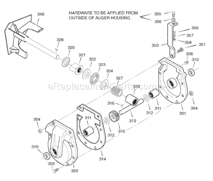 Page D Diagram and Parts List for 6331770X542007 Murray Snow Blower