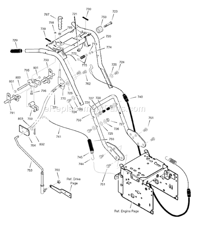 Page J Diagram and Parts List for 6331790X432007 Murray Snow Blower