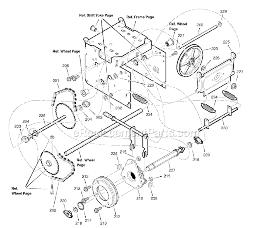 Page D Diagram and Parts List for 2008 Murray Snow Blower