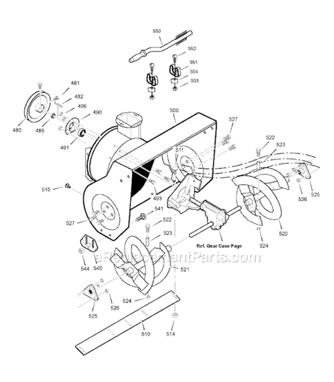 Page F Diagram and Parts List for 2008 Murray Snow Blower