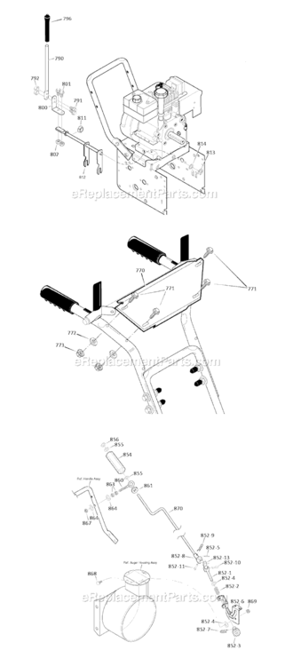 Page H Diagram and Parts List for 2008 Murray Snow Blower