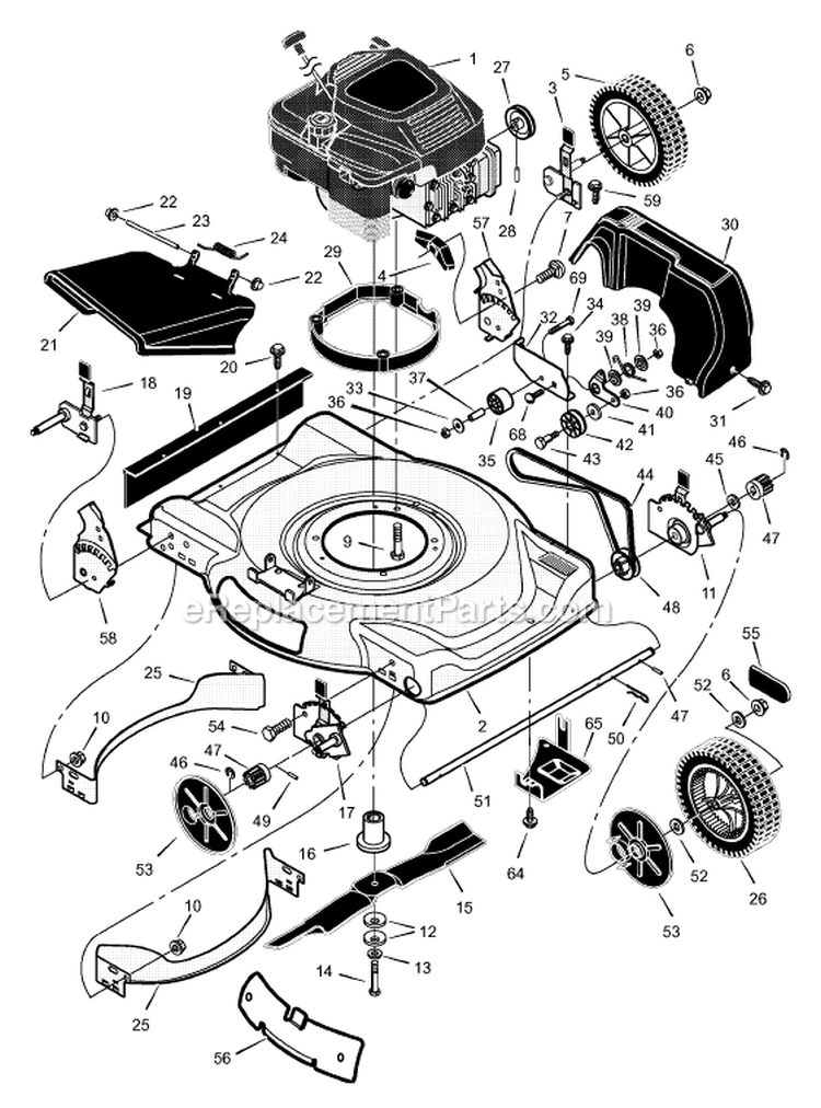 Page B Diagram and Parts List for  Murray Lawn Mower