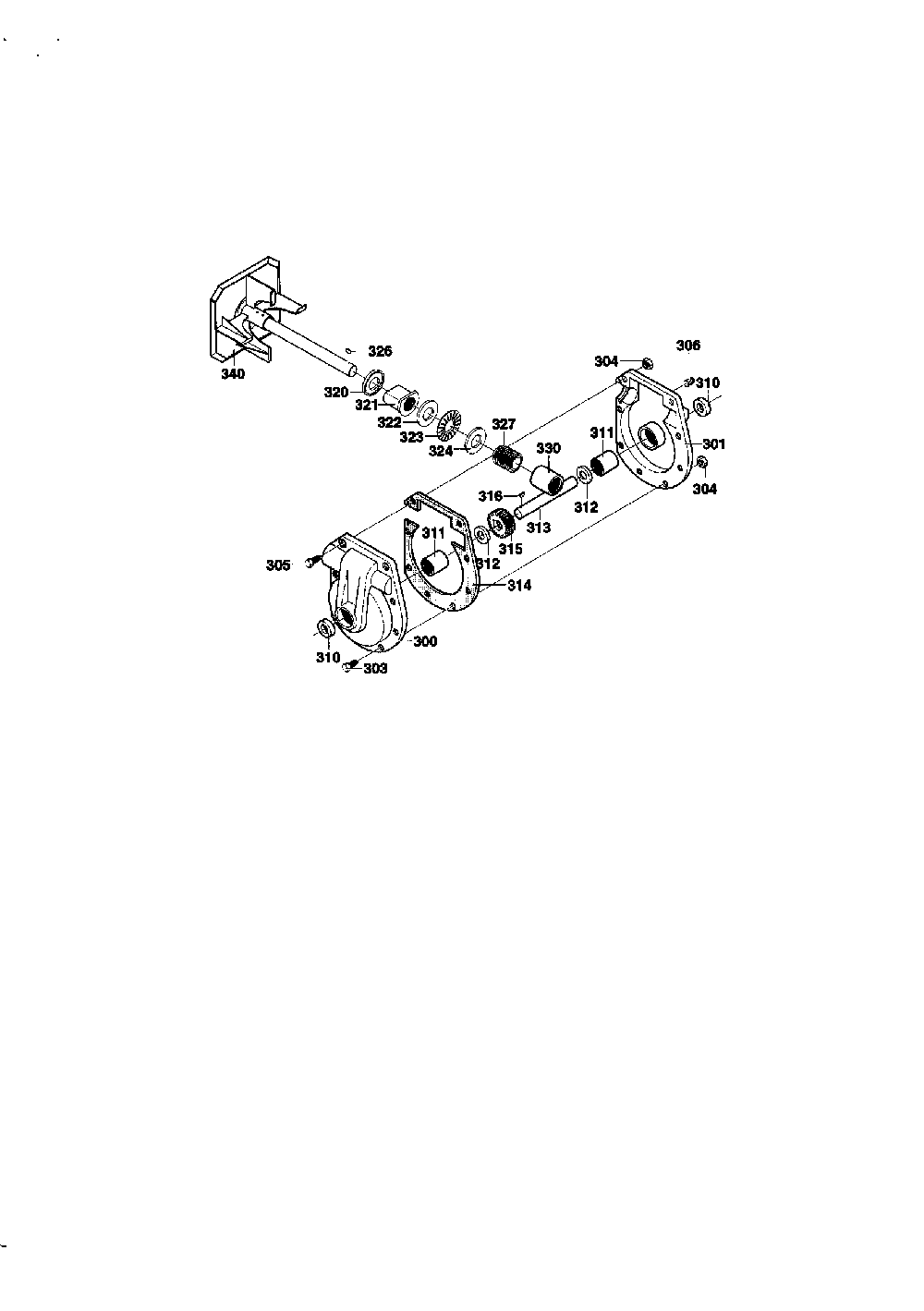 Gear case Diagram and Parts List for  Murray Snow Blower