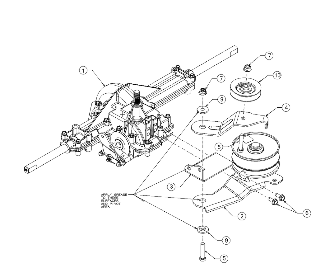 Transmission Pulley Diagram and Parts List for (13AN77SS058)(2019) Murray Lawn Tractor