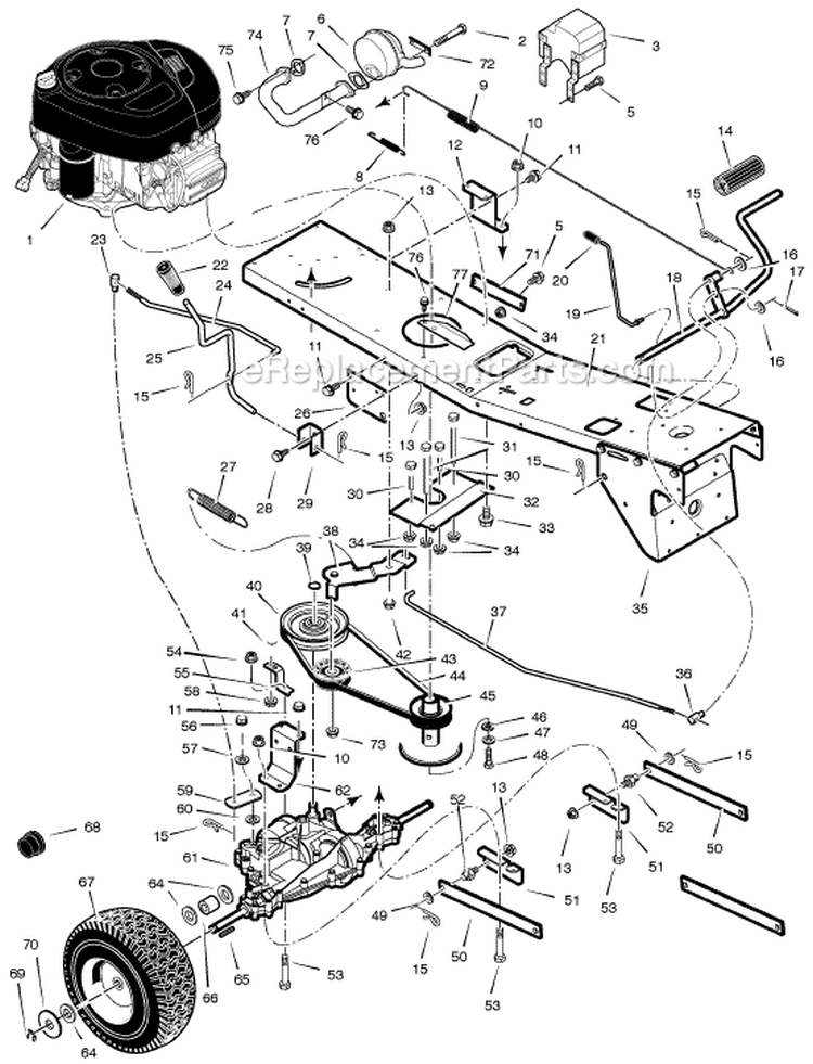 Page C Diagram and Parts List for  Murray Lawn Tractor