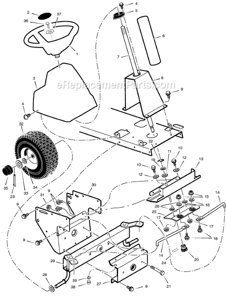 Page F Diagram and Parts List for  Murray Lawn Tractor