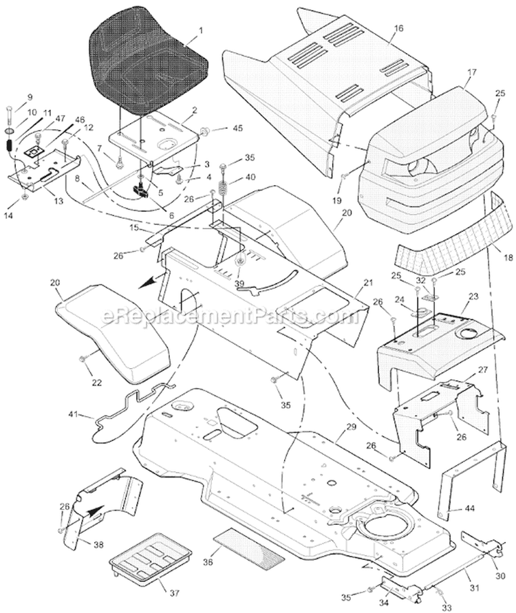 Page A Diagram and Parts List for  Murray Lawn Tractor