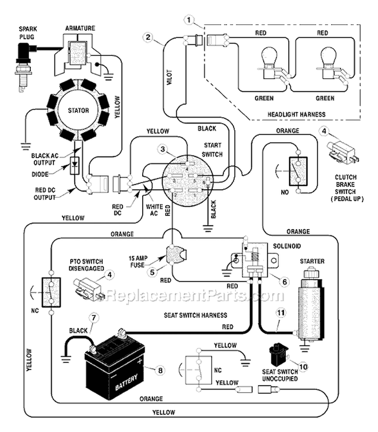 Page B Diagram and Parts List for  Murray Lawn Tractor