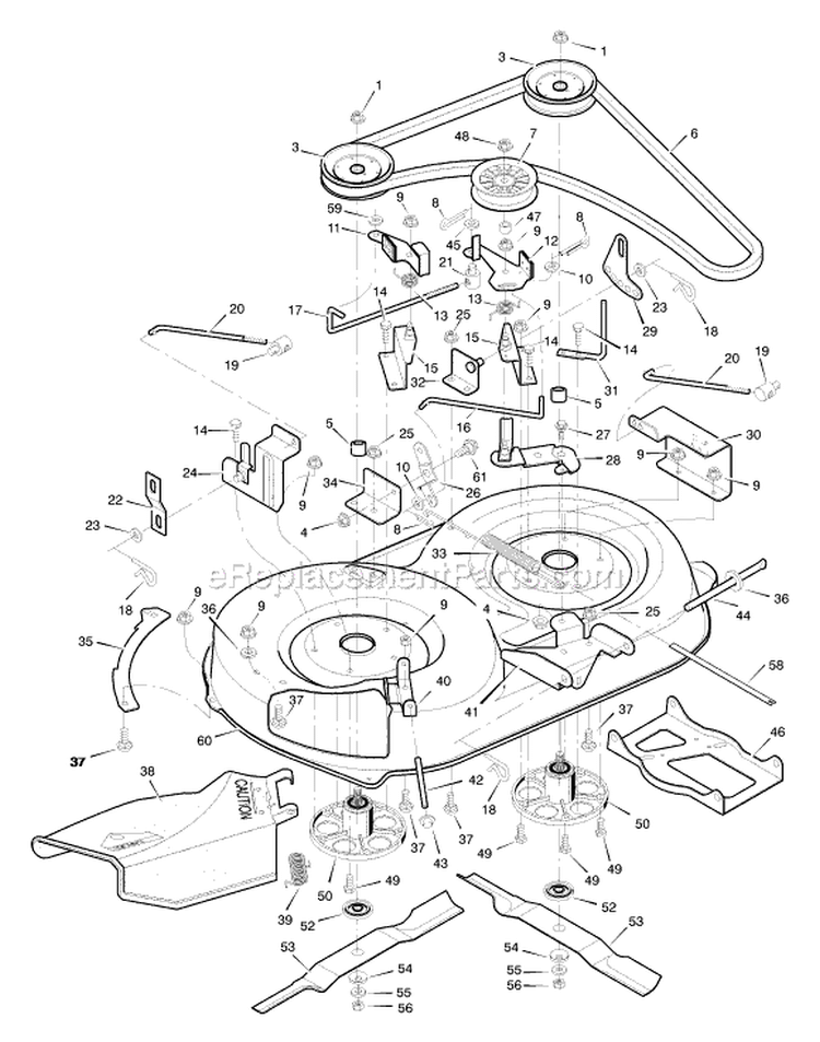 Page E Diagram and Parts List for  Murray Lawn Tractor