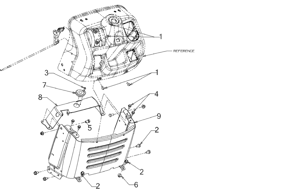 Dash-Lower Diagram and Parts List for (13BC77LF058)(2018) Murray Lawn Tractor