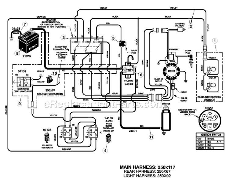 Page B Diagram and Parts List for  Murray Lawn Tractor