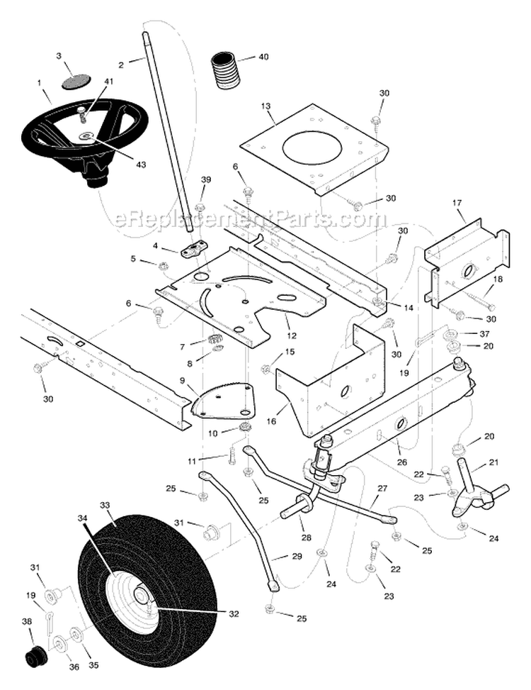 Page G Diagram and Parts List for  Murray Lawn Tractor