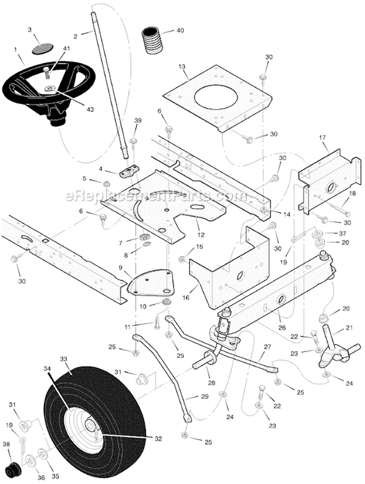 Page G Diagram and Parts List for  Murray Lawn Tractor