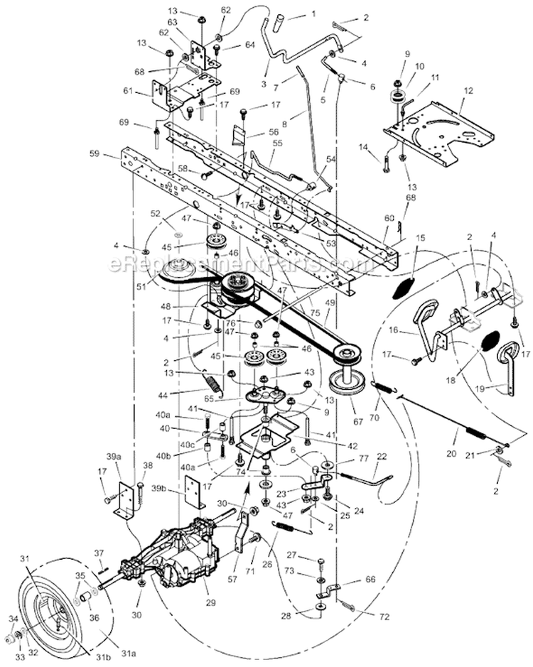 Page D Diagram and Parts List for  Murray Lawn Tractor