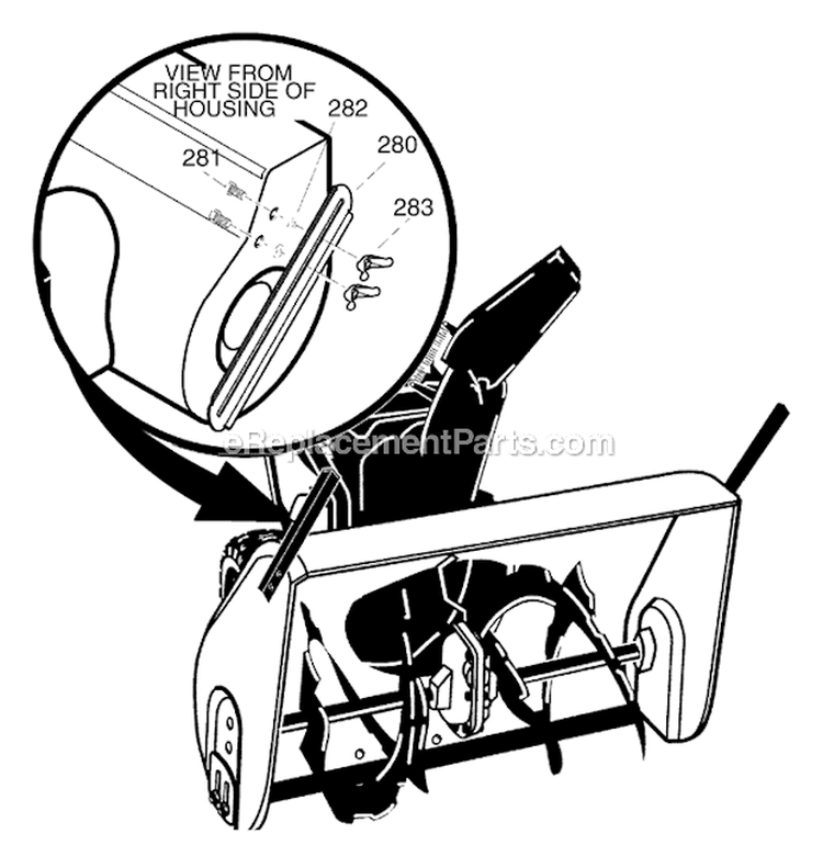 Drift_Cutter_Assembly Diagram and Parts List for  Murray Snow Blower