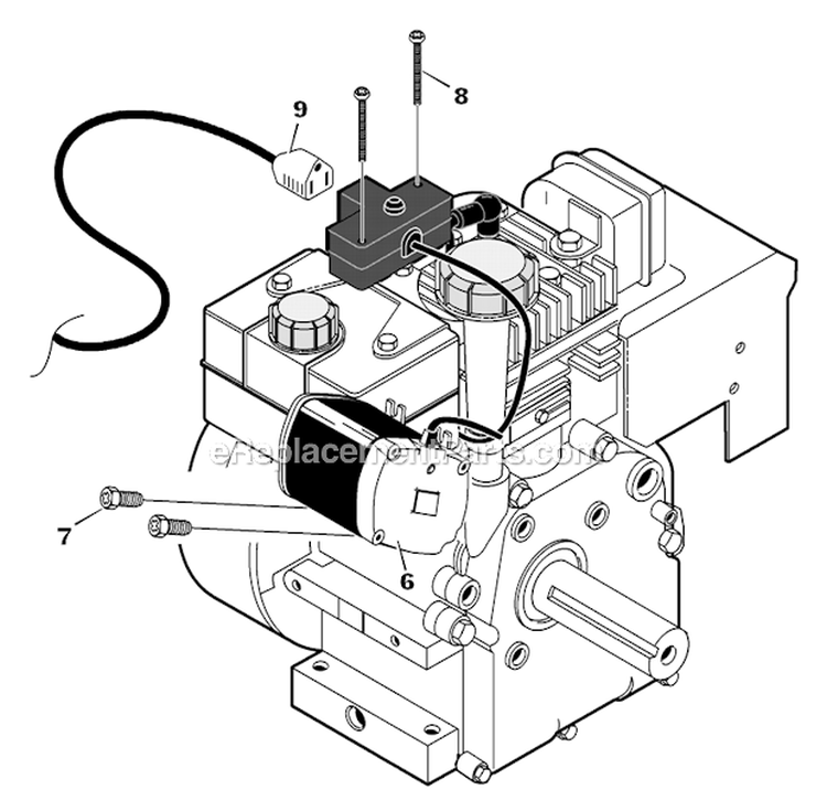 Electric_Start_Assembly Diagram and Parts List for  Murray Snow Blower