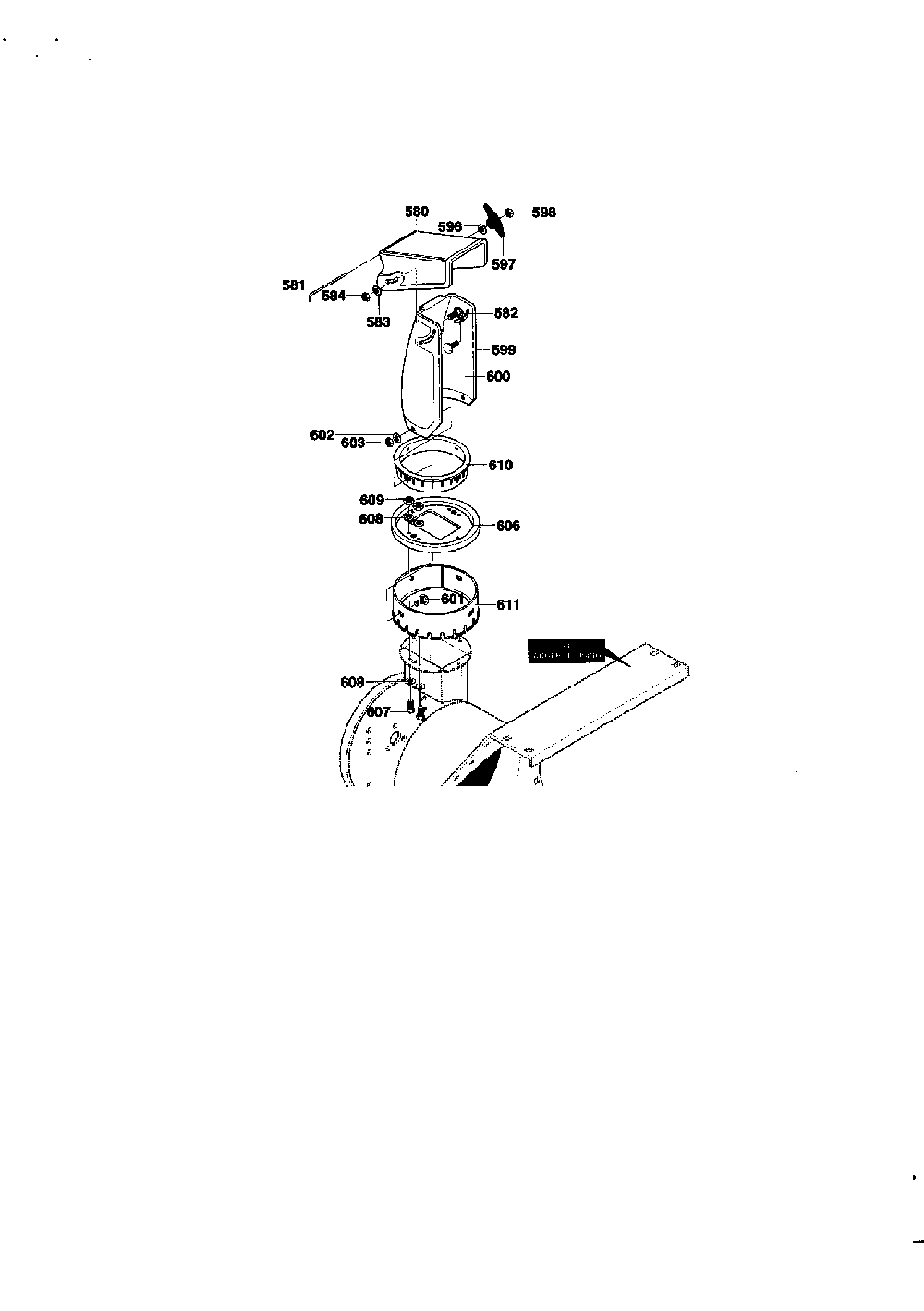 Discharge chute assembly Diagram and Parts List for  Murray Snow Blower