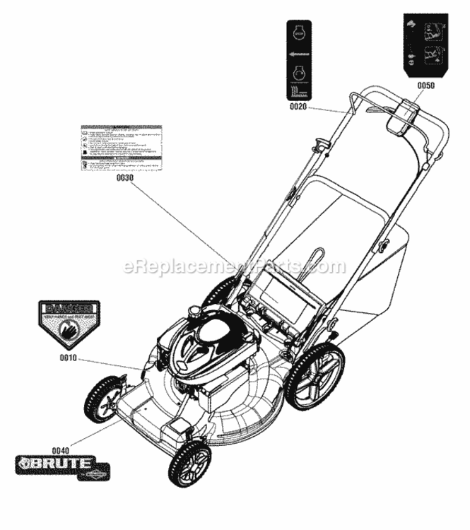 Decals Group Diagram and Parts List for BTXPV22725 Murray