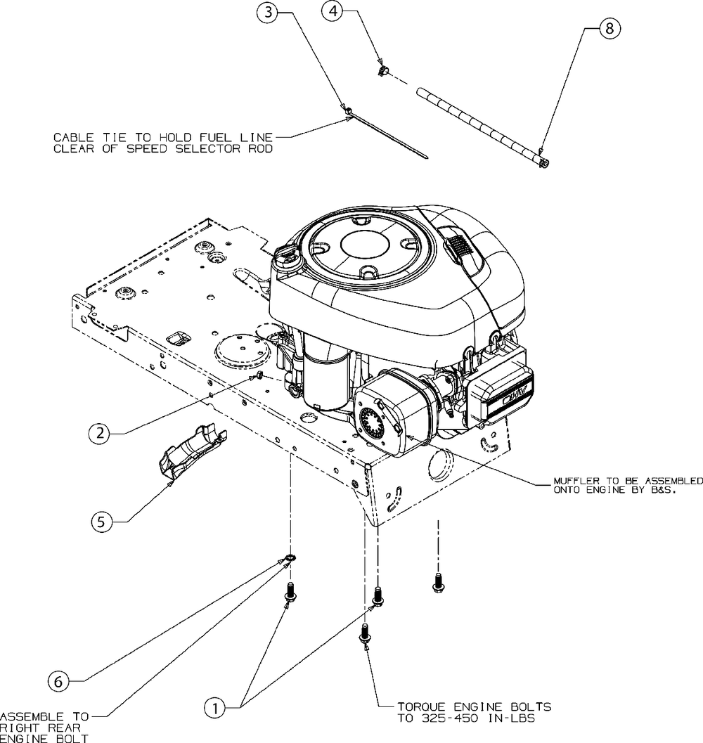 Engine Accessories Diagram and Parts List for (13BC77LF058)(2018) Murray Lawn Tractor