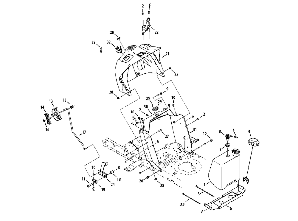 Dash Diagram and Parts List for 2013 Murray Lawn Tractor