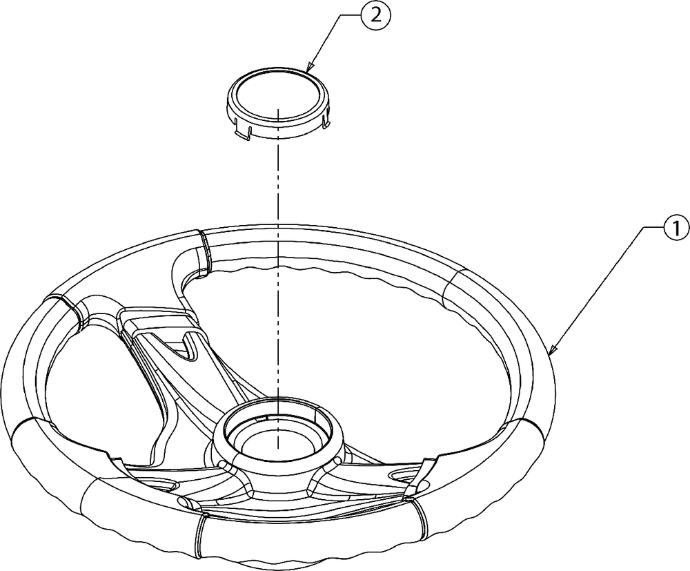Steering Wheel Diagram and Parts List for 2020 Murray Lawn Tractor