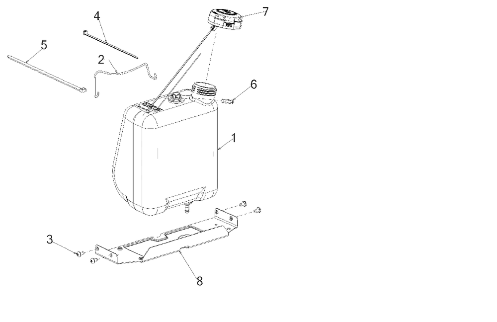 Fuel Tank Diagram and Parts List for (13BC77LF058)(2018) Murray Lawn Tractor