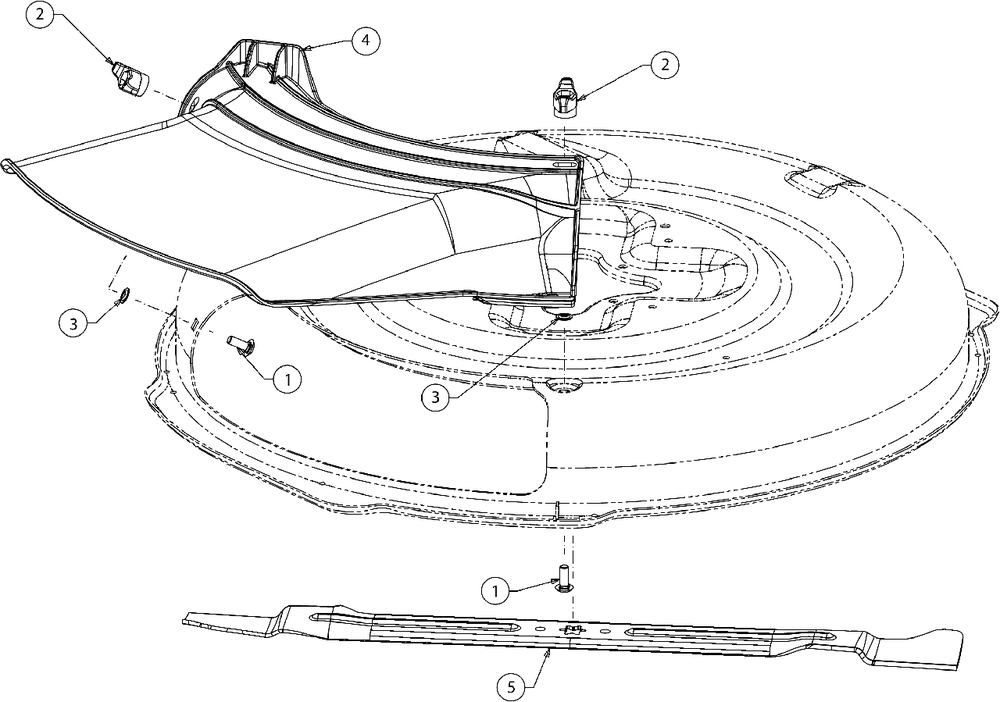 Discharge Chute Diagram and Parts List for 2020 Murray Lawn Tractor