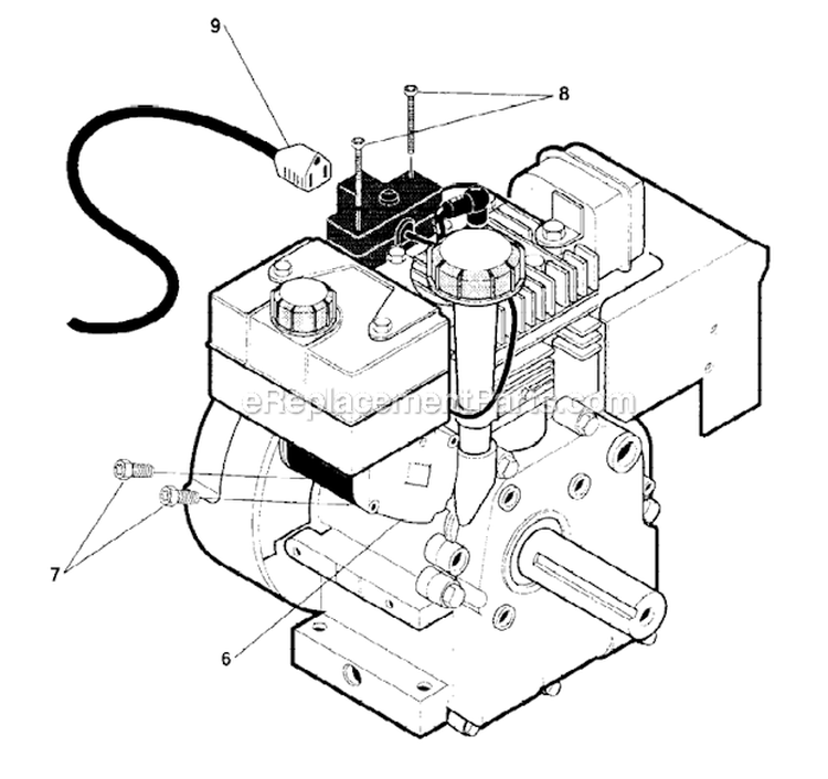 Electric_Starter_Assembly Diagram and Parts List for  Murray Snow Blower