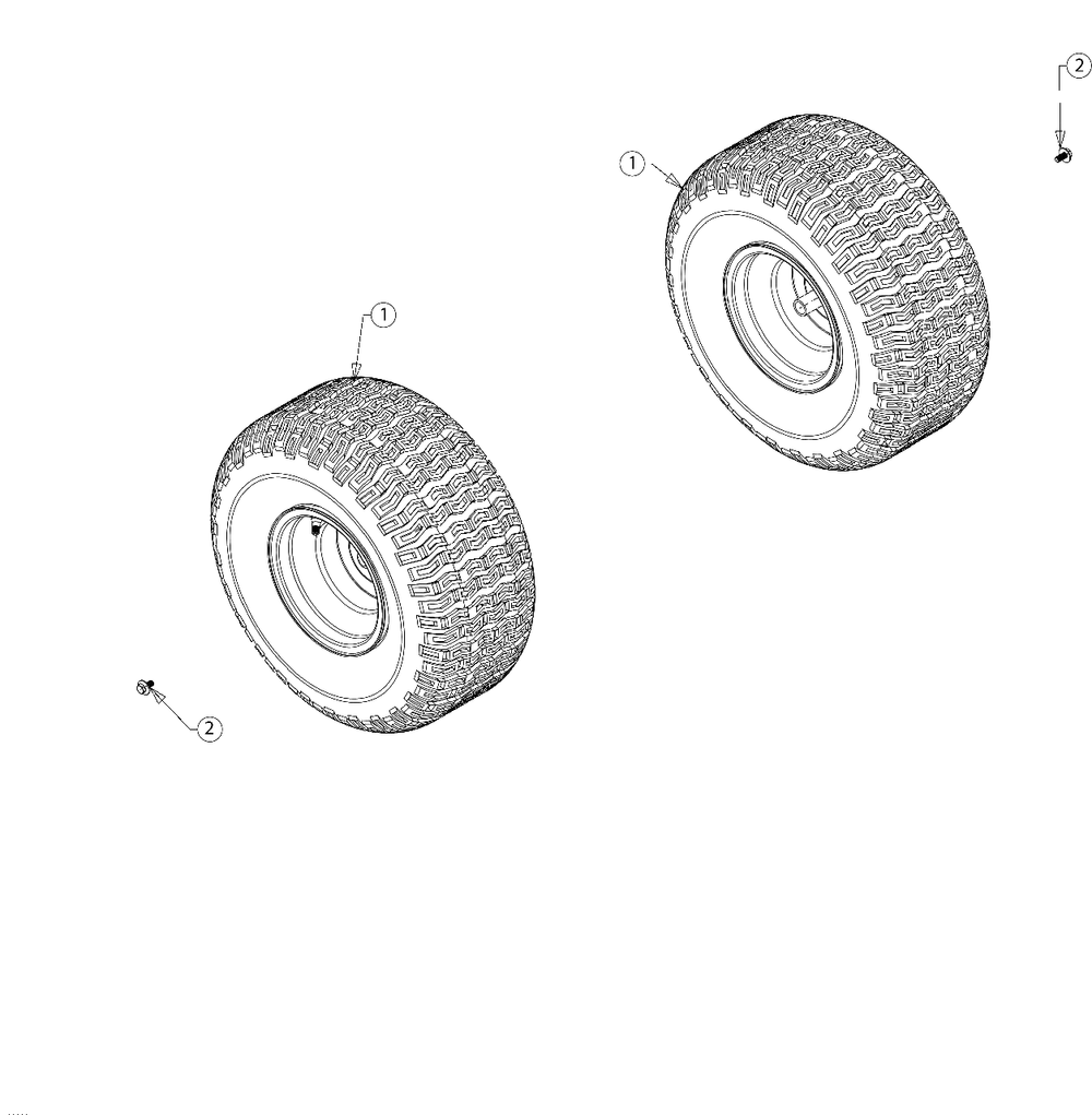 Wheels-Rear Diagram and Parts List for (13BC77LF058)(2018) Murray Lawn Tractor
