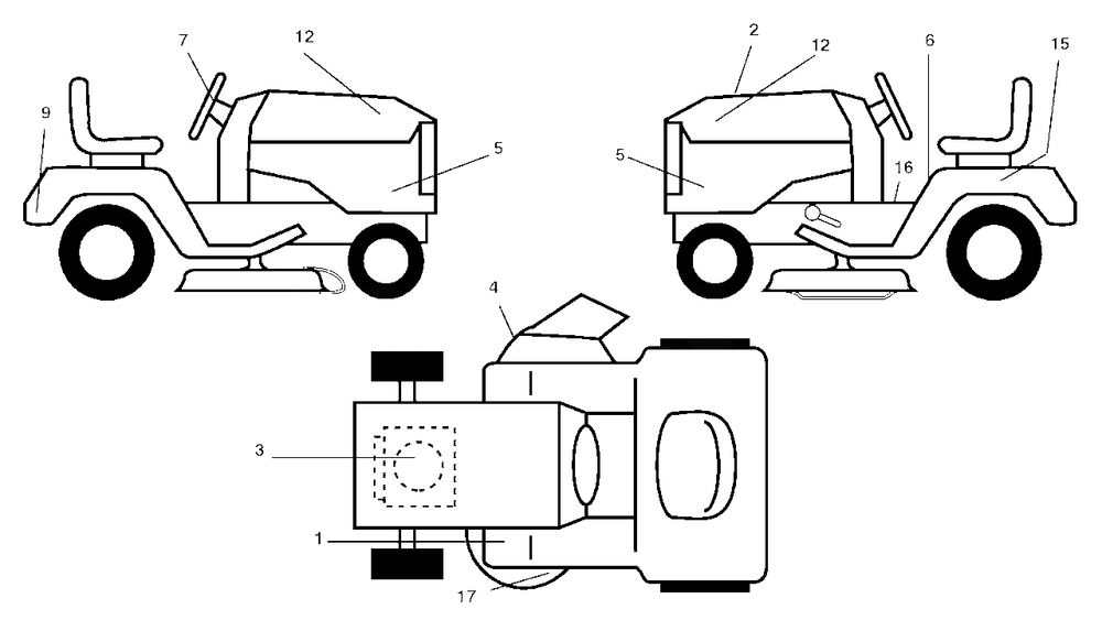 Decals Diagram and Parts List for (960120058-00)(2006) Murray Lawn Tractor