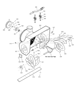 Page E Diagram and Parts List for 6240810X542007 Murray Snow Blower