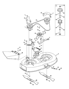 Mower Deck 38-Inch Diagram and Parts List for (13AC76LF058)(2012) Murray Lawn Tractor