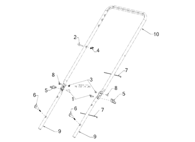 Handle Diagram and Parts List for 2019 Murray Lawn Mower
